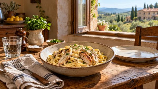 Transform your cravings with a low fat fettuccine alfredo recipe